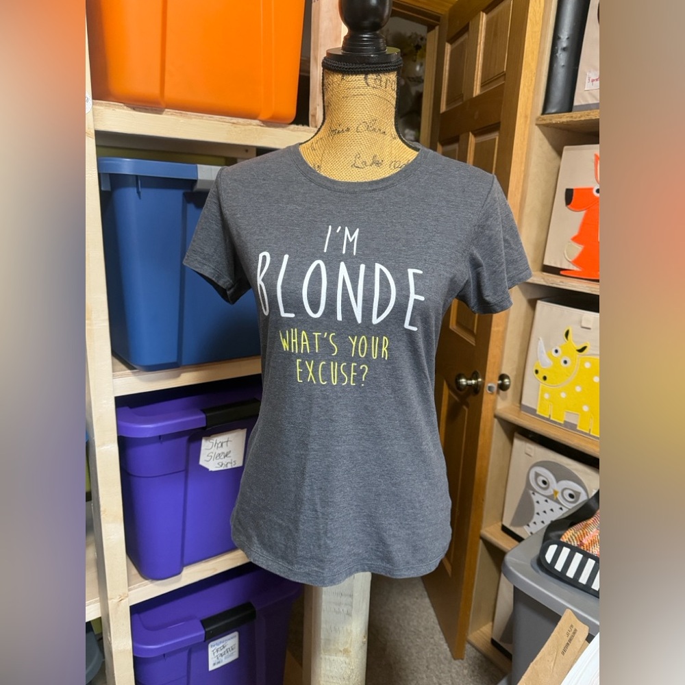 Gray Graphic T-Shirt with Bold Text